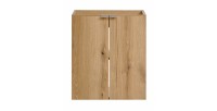 Meuble sous vasque VANO – 2 portes – Coloris chêne – L50 × P57 × H39 cm – À suspendre 