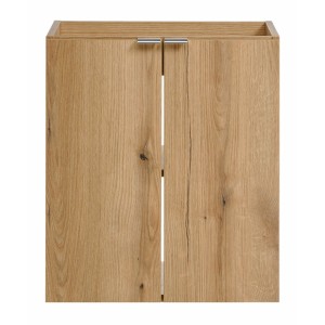 Meuble sous vasque VANO – 2 portes – Coloris chêne – L50 × P57 × H39 cm – À suspendre 