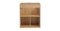 Meuble sous vasque VANO – 2 portes – Coloris chêne – L50 × P57 × H39 cm – À suspendre 