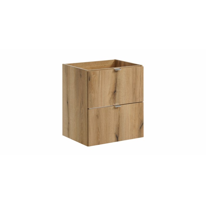 Meuble sous vasque VANO – 2 tiroirs – Coloris chêne – L50 × P57 × H39 cm – À suspendre 