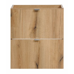 Meuble sous vasque VANO – 2 tiroirs – Coloris chêne – L50 × P57 × H39 cm – À suspendre 
