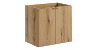 Meuble sous vasque VANO – 2 portes – Coloris chêne – L60 × P57 × H39 cm – À suspendre 
