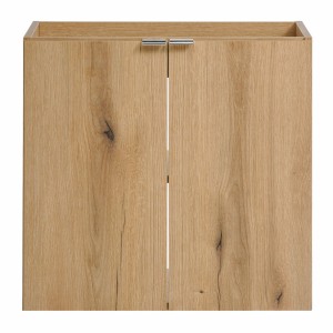 Meuble sous vasque VANO – 2 portes – Coloris chêne – L60 × P57 × H39 cm – À suspendre 
