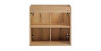 Meuble sous vasque VANO – 2 portes – Coloris chêne – L60 × P57 × H39 cm – À suspendre 