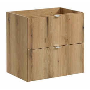 Meuble sous vasque VANO – 2 tiroirs – Coloris chêne – L60 × P57 × H39 cm – À suspendre 