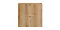 Meuble sous vasque VANO – 2 tiroirs – Coloris chêne – L60 × P57 × H39 cm – À suspendre 