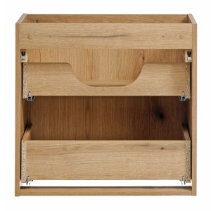 Meuble sous vasque VANO – 2 tiroirs – Coloris chêne – L60 × P57 × H39 cm – À suspendre 