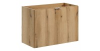 Meuble sous vasque VANO – 2 portes – Coloris chêne – L80 × P57 × H39 cm – À suspendre 