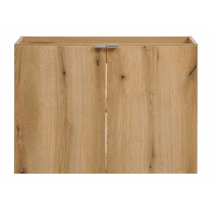 Meuble sous vasque VANO – 2 portes – Coloris chêne – L80 × P57 × H39 cm – À suspendre 