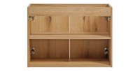 Meuble sous vasque VANO – 2 portes – Coloris chêne – L80 × P57 × H39 cm – À suspendre 
