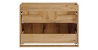 Meuble sous vasque VANO – 2 tiroirs – Coloris chêne – L80 × P57 × H39 cm – À suspendre 