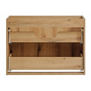Meuble sous vasque VANO – 2 tiroirs – Coloris chêne – L80 × P57 × H39 cm – À suspendre 