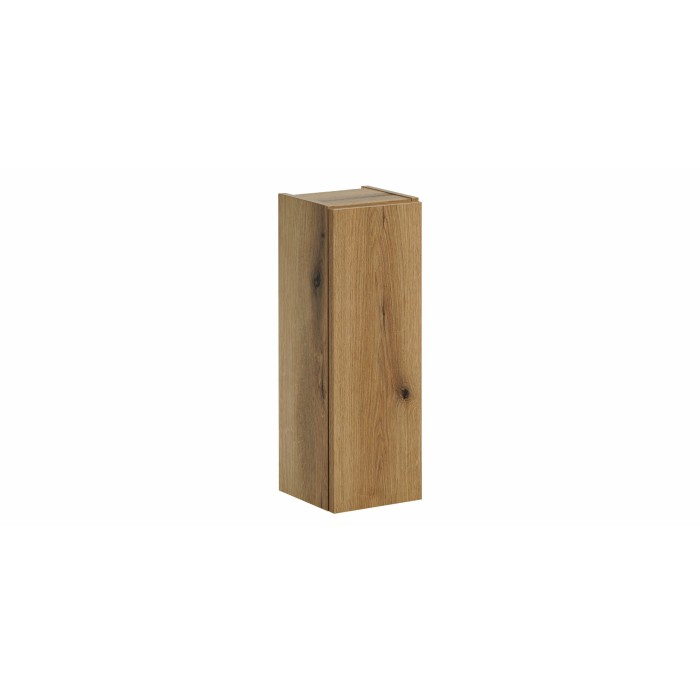 Meuble de rangement de salle de bain VANO – 1 porte – Coloris chêne – L20 × P57 × H18 cm – À suspendre 