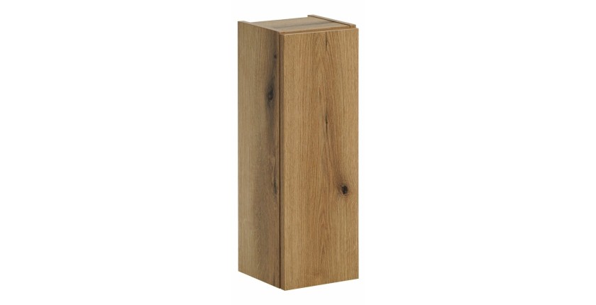 Meuble de rangement de salle de bain VANO – 1 porte – Coloris chêne – L20 × P57 × H18 cm – À suspendre 
