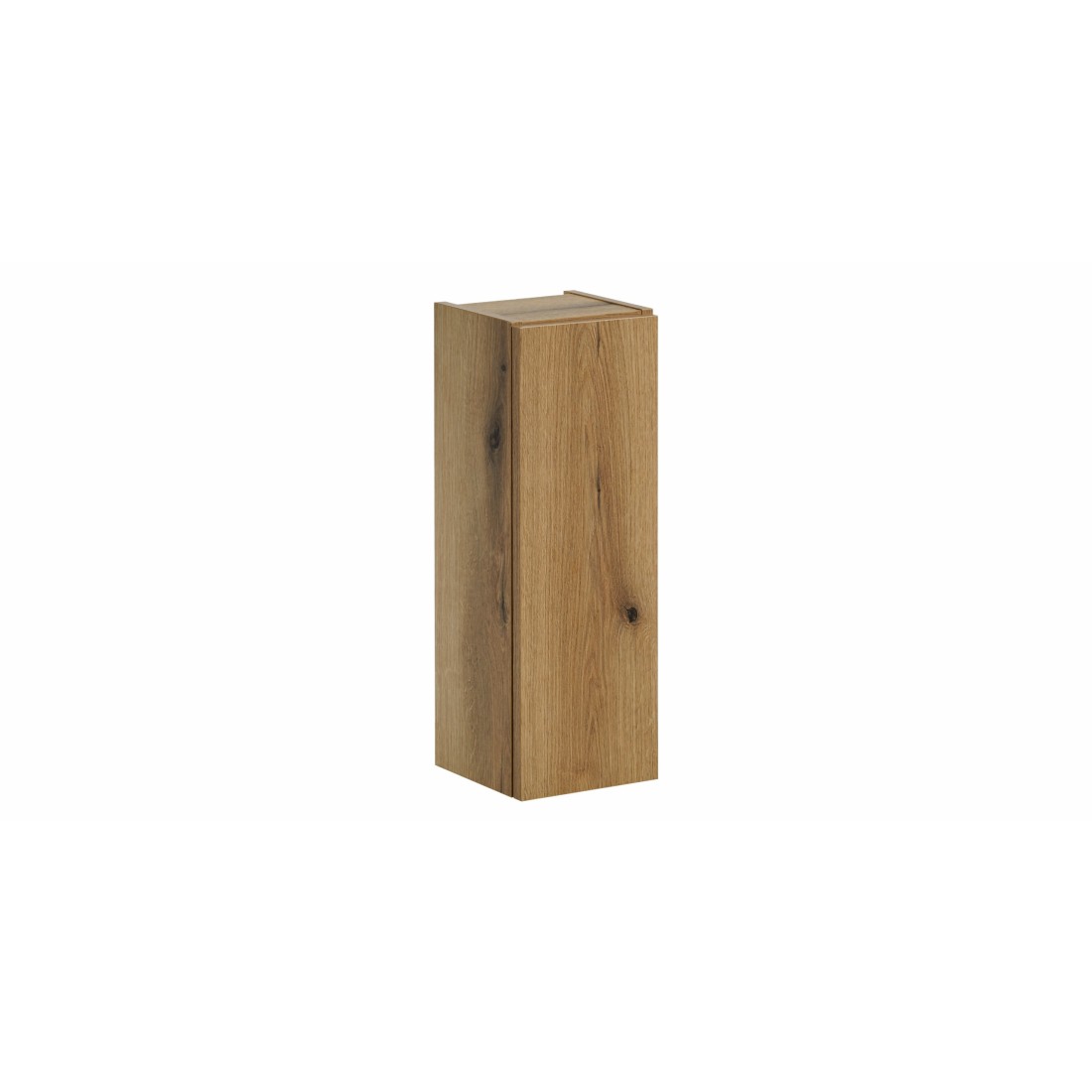 Meuble de rangement de salle de bain VANO – 1 porte – Coloris chêne – L20 × P57 × H18 cm – À suspendre 