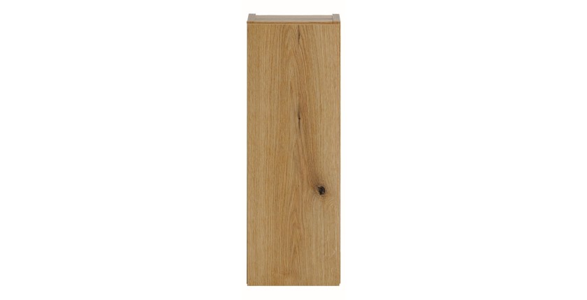 Meuble de rangement de salle de bain VANO – 1 porte – Coloris chêne – L20 × P57 × H18 cm – À suspendre 