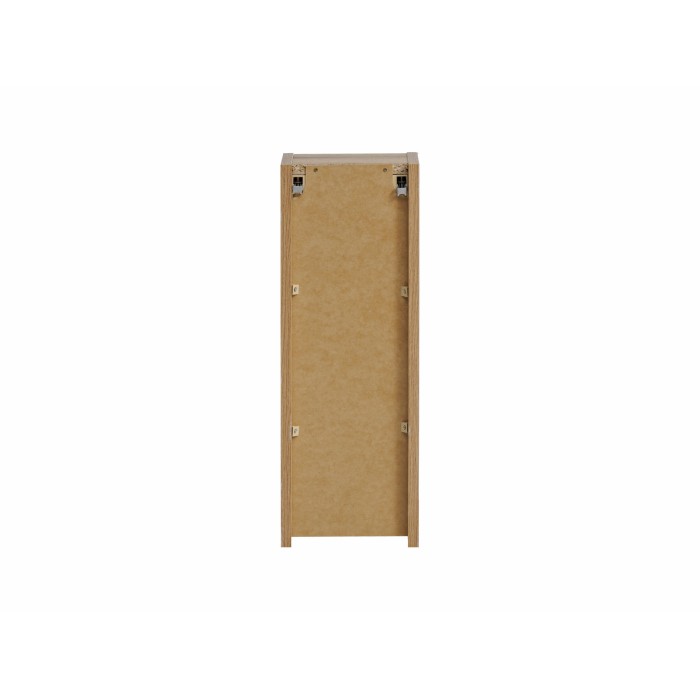 Meuble de rangement de salle de bain VANO – 1 porte – Coloris chêne – L20 × P57 × H18 cm – À suspendre 