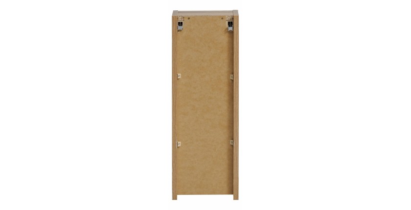 Meuble de rangement de salle de bain VANO – 1 porte – Coloris chêne – L20 × P57 × H18 cm – À suspendre 