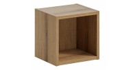 Cube de rangement de salle de bain VANO – Ouvert – Coloris chêne – L26 × P27 × H21 cm – À suspendre 