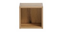 Cube de rangement de salle de bain VANO – Ouvert – Coloris chêne – L26 × P27 × H21 cm – À suspendre 