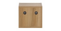Cube de rangement de salle de bain VANO – Ouvert – Coloris chêne – L26 × P27 × H21 cm – À suspendre 