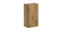 Meuble de rangement de salle de bain VANO – 1 porte – Coloris chêne – L30 × P57 × H18 cm – À suspendre 