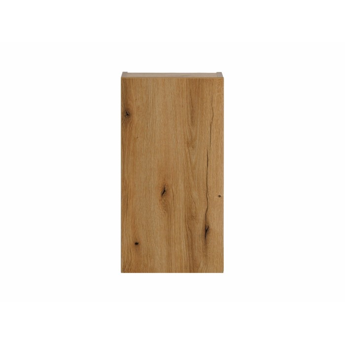 Meuble de rangement de salle de bain VANO – 1 porte – Coloris chêne – L30 × P57 × H18 cm – À suspendre 