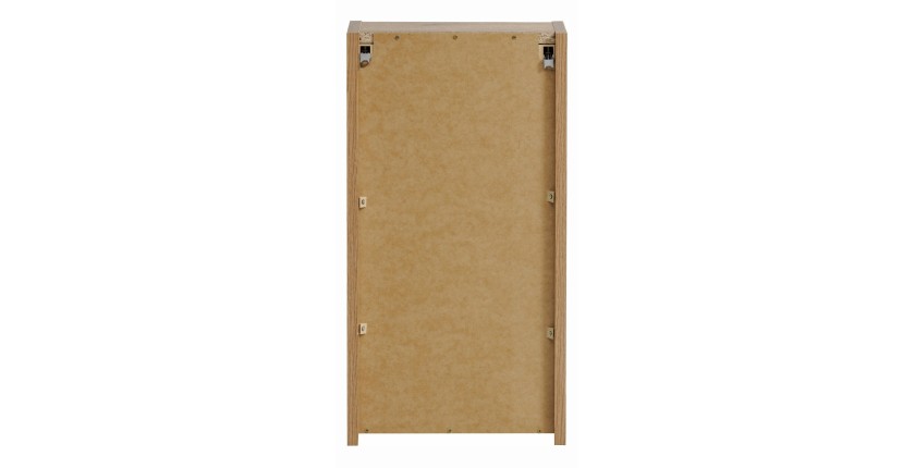 Meuble de rangement de salle de bain VANO – 1 porte – Coloris chêne – L30 × P57 × H18 cm – À suspendre 