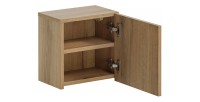 Meuble de rangement de salle de bain VANO – 1 porte – Coloris chêne – L20 × P57 × H18 cm – À suspendre 