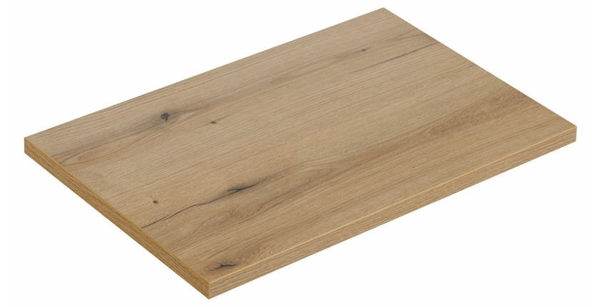 Plan vasque VANO – Coloris chêne – L80 × P40 × H2 cm – À poser 