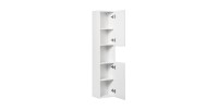 Colonne de salle de bain VANO – 2 portes + 1 niche – Blanc alpin – L30 × H140 × P25 cm – À suspendre 