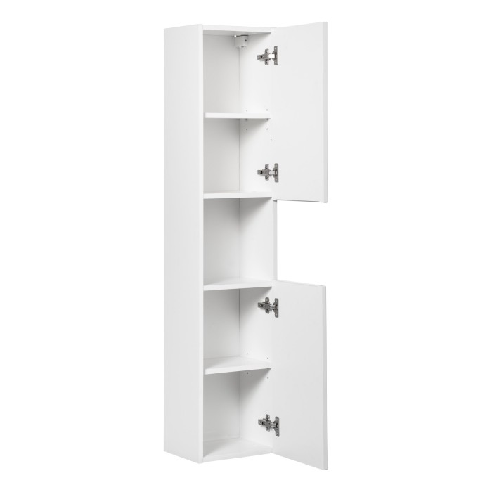 Colonne de salle de bain VANO – 2 portes + 1 niche – Blanc alpin – L30 × H140 × P25 cm – À suspendre 