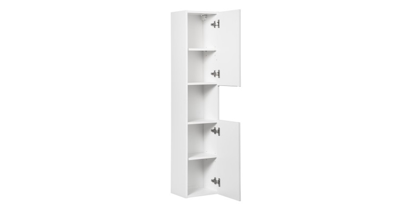 Colonne de salle de bain VANO – 2 portes + 1 niche – Blanc alpin – L30 × H140 × P25 cm – À suspendre 