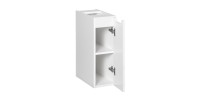 Meuble de rangement de salle de bain VANO – 1 porte – Blanc alpin – L20 × P18 × H57 cm – À suspendre 
