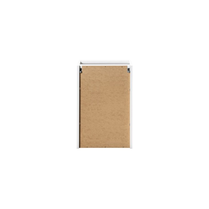 Meuble de rangement de salle de bain VANO – 1 porte avec panier à linge – Blanc alpin – L40 × P39 × H57 cm – À suspendre 