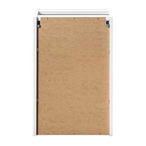 Meuble de rangement de salle de bain VANO – 1 porte avec panier à linge – Blanc alpin – L40 × P39 × H57 cm – À suspendre 