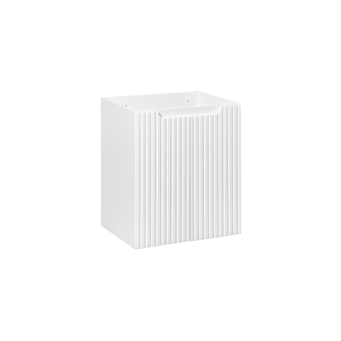 Meuble sous vasque VANO – 2 portes – Blanc alpin – L50 × P39 × H57 cm – À suspendre 