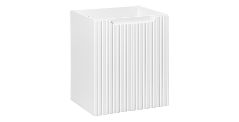 Meuble sous vasque VANO – 2 portes – Blanc alpin – L50 × P39 × H57 cm – À suspendre 