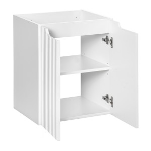 Meuble sous vasque VANO – 2 portes – Blanc alpin – L50 × P39 × H57 cm – À suspendre 