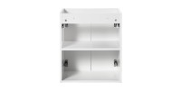 Meuble sous vasque VANO – 2 portes – Blanc alpin – L50 × P39 × H57 cm – À suspendre 