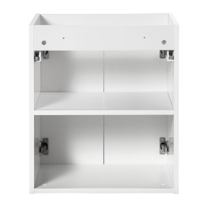 Meuble sous vasque VANO – 2 portes – Blanc alpin – L50 × P39 × H57 cm – À suspendre 