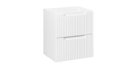 Meuble sous vasque VANO – 2 tiroirs – Blanc alpin – L50 × P39 × H57 cm – À suspendre 