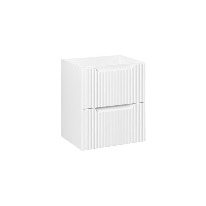 Meuble sous vasque VANO – 2 tiroirs – Blanc alpin – L50 × P39 × H57 cm – À suspendre 