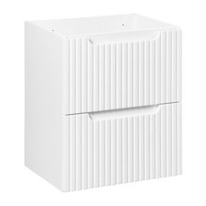 Meuble sous vasque VANO – 2 tiroirs – Blanc alpin – L50 × P39 × H57 cm – À suspendre 