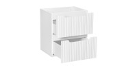 Meuble sous vasque VANO – 2 tiroirs – Blanc alpin – L50 × P39 × H57 cm – À suspendre 