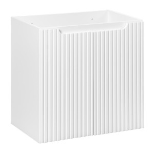 Meuble sous vasque VANO – 2 portes – Blanc alpin – L60 × P39 × H57 cm – À suspendre 