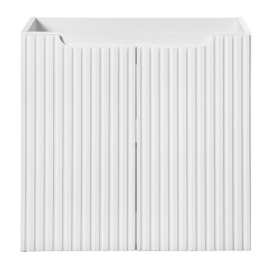 Meuble sous vasque VANO – 2 portes – Blanc alpin – L60 × P39 × H57 cm – À suspendre 