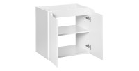 Meuble sous vasque VANO – 2 portes – Blanc alpin – L60 × P39 × H57 cm – À suspendre 