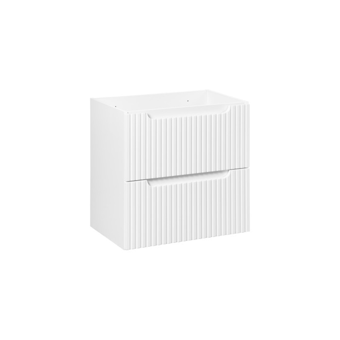 Meuble sous vasque VANO – 2 tiroirs – Blanc alpin – L60 × P39 × H57 cm – À suspendre 
