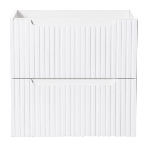 Meuble sous vasque VANO – 2 tiroirs – Blanc alpin – L60 × P39 × H57 cm – À suspendre 